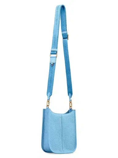 MAISON de SABRÉ Women's Mini Leather Saddle Bag - Sky Blue | Thumbnail 5
