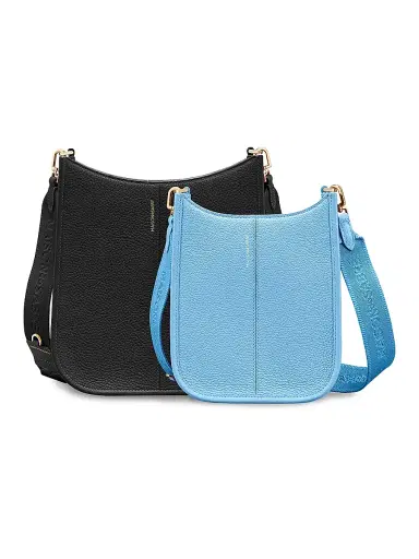MAISON de SABRÉ Women's Mini Leather Saddle Bag - Sky Blue | Thumbnail 6