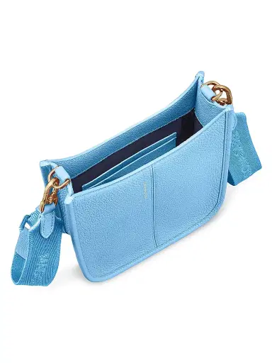 MAISON de SABRÉ Women's Mini Leather Saddle Bag - Sky Blue | Thumbnail 8