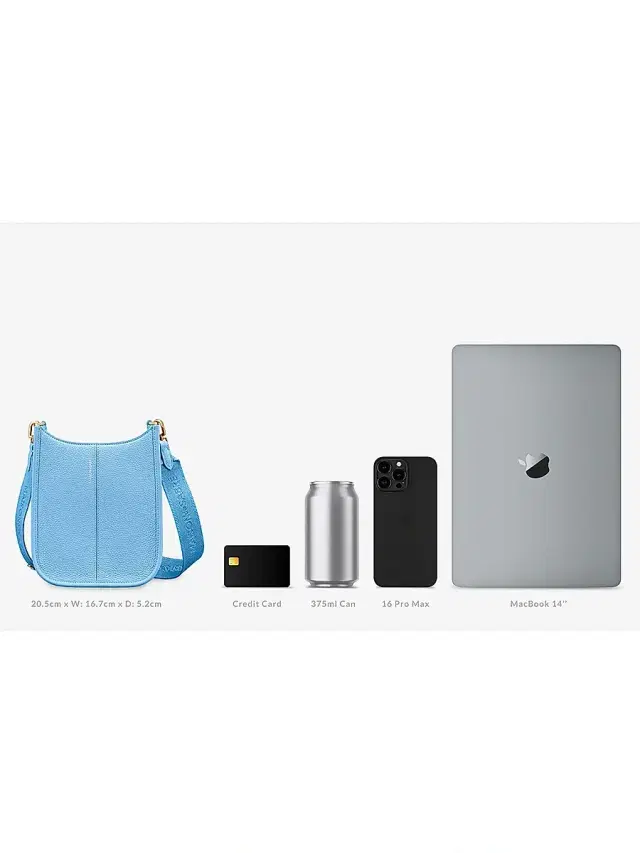Maison de Sabre Women's Mini Leather Saddle Bag - Sky Blue