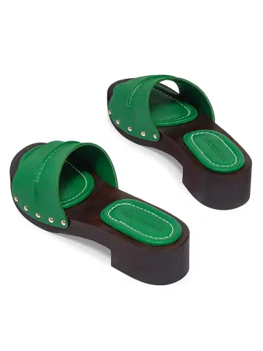 Bernardo 1946 Women's Blyde Low Heel Clog Sandals - Green - Size 8 | Thumbnail 3 Bernardo 1946 Women's Blyde Low Heel Clog Sandals - Green - Size 8 | Thumbnail 3