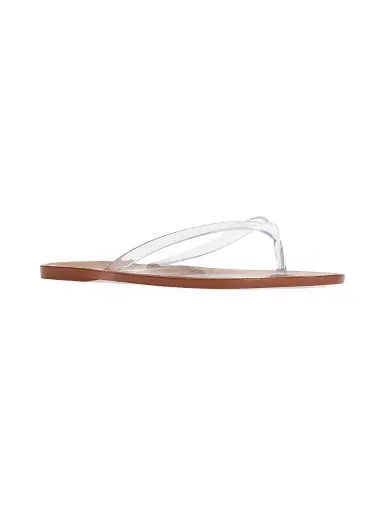 Black Suede Studio Women's Crystal PVC Flip Flops - Old Rose Clear Pvc - Size 11 | Thumbnail 2