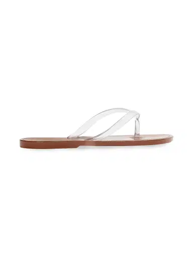 Black Suede Studio Women's Crystal PVC Flip Flops - Old Rose Clear Pvc - Size 11 | Thumbnail 3