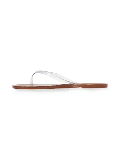 Black Suede Studio Women's Crystal PVC Flip Flops - Old Rose Clear Pvc - Size 11 | Thumbnail 4