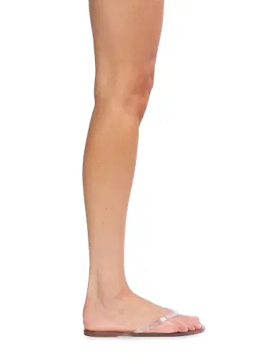 Black Suede Studio Women's Crystal PVC Flip Flops - Old Rose Clear Pvc - Size 11 | Thumbnail 6