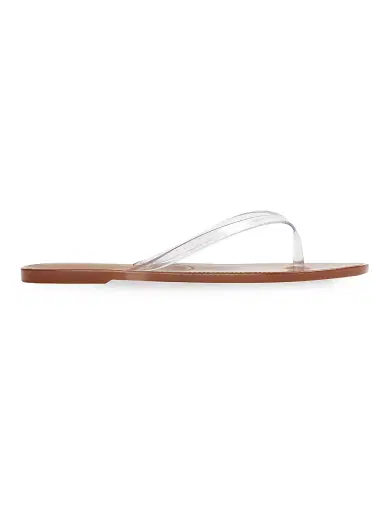 Black Suede Studio Women's Crystal PVC Flip Flops - Old Rose Clear Pvc - Size 11 | Thumbnail 1