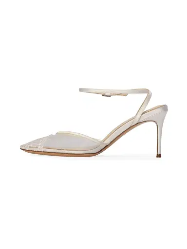 Black Suede Studio Women's Cara 80MM Mesh Sandals - White Mesh | Thumbnail 3 Black Suede Studio Women's Cara 80MM Mesh Sandals - White Mesh | Thumbnail 3