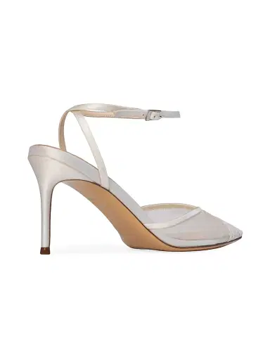 Black Suede Studio Women's Cara 80MM Mesh Sandals - White Mesh | Thumbnail 4 Black Suede Studio Women's Cara 80MM Mesh Sandals - White Mesh | Thumbnail 4