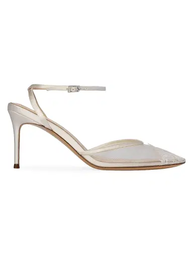 Black Suede Studio Women's Cara 80MM Mesh Sandals - White Mesh | Thumbnail 1 Black Suede Studio Women's Cara 80MM Mesh Sandals - White Mesh | Thumbnail 1