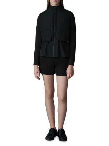 Mackage Women's Priscilla Mixed-Media Jacket - Black - Size XL | Thumbnail 2 Mackage Women's Priscilla Mixed-Media Jacket - Black - Size XL | Thumbnail 2