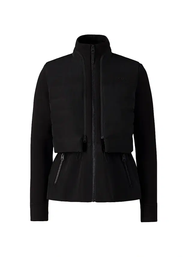 Women's Priscilla Mixed-Media Jacket - Black