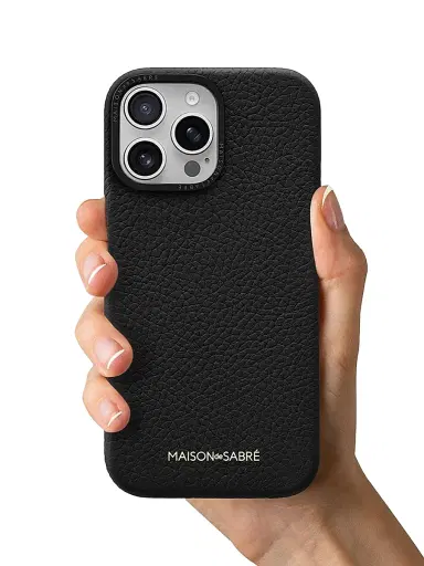 MAISON de SABRÉ Leather Phone Case (iPhone 16 Pro) - Black Caviar | Thumbnail 5