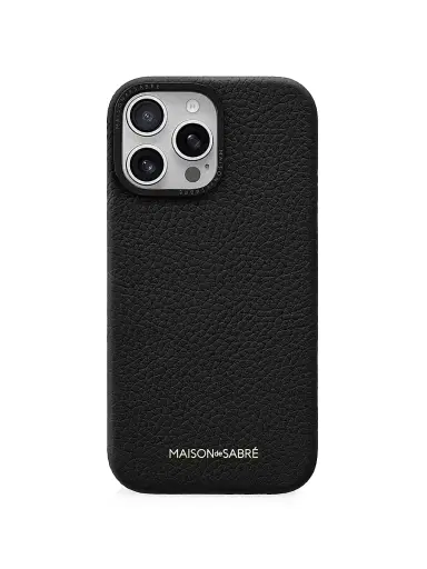 MAISON de SABRÉ Leather Phone Case (iPhone 16 Pro) - Black Caviar | Thumbnail 1