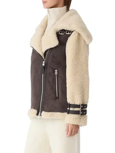 Mackage Women's Rhoslyn Suede & Shearling Moto Jacket | Thumbnail 5 Mackage Women's Rhoslyn Suede & Shearling Moto Jacket | Thumbnail 5