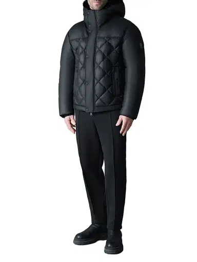Mackage Men's Cash Shearling-Trim Quilted Jacket - Black - Size 42 | Thumbnail 2
