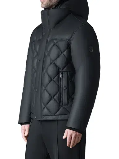Mackage Men's Cash Shearling-Trim Quilted Jacket - Black - Size 42 | Thumbnail 3