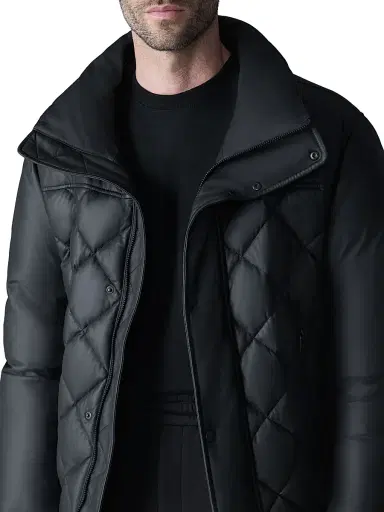 Mackage Men's Cash Shearling-Trim Quilted Jacket - Black - Size 42 | Thumbnail 6