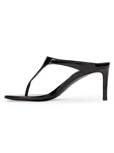 Black Suede Studio Women's Laurel 65MM Patent Mules - Black Patent Leather - Size 11 | Thumbnail 3