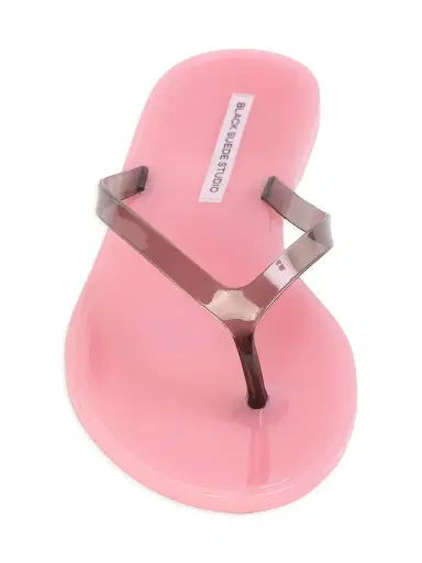 Black Suede Studio Women's Crystal PVC Flip Flops - Bubblegum Black Pvc | Thumbnail 3 Black Suede Studio Women's Crystal PVC Flip Flops - Bubblegum Black Pvc | Thumbnail 3