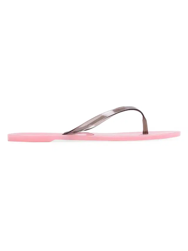 Black Suede Studio Women's Crystal PVC Flip Flops - Bubblegum Black Pvc