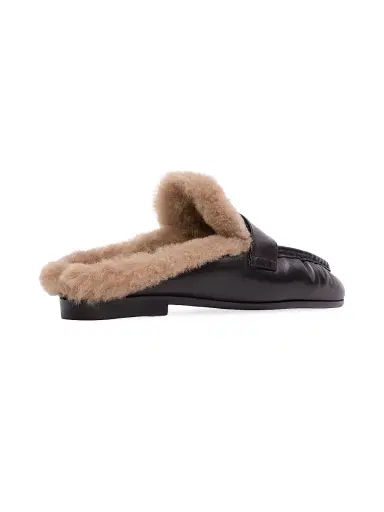 Black Suede Studio Women's Theo Backless Loafers - Black Leather | Thumbnail 3 Black Suede Studio Women's Theo Backless Loafers - Black Leather | Thumbnail 3