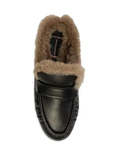 Black Suede Studio Women's Theo Backless Loafers - Black Leather | Thumbnail 5 Black Suede Studio Women's Theo Backless Loafers - Black Leather | Thumbnail 5