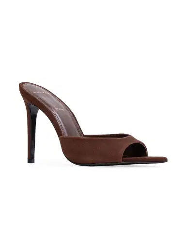 Black Suede Studio Women's Brea 100MM Suede Mules - Brownie Suede - Size 9 | Thumbnail 2 Black Suede Studio Women's Brea 100MM Suede Mules - Brownie Suede - Size 9 | Thumbnail 2
