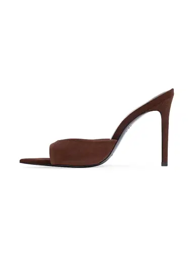 Black Suede Studio Women's Brea 100MM Suede Mules - Brownie Suede - Size 9 | Thumbnail 4 Black Suede Studio Women's Brea 100MM Suede Mules - Brownie Suede - Size 9 | Thumbnail 4