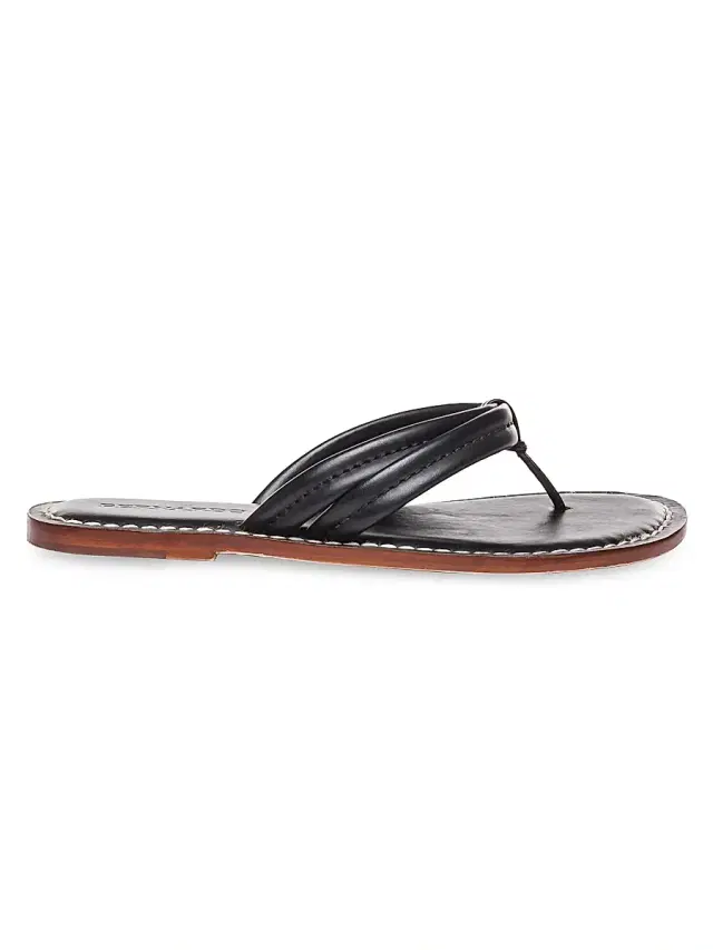 Bernardo Women's Miami Leather Thong Sandals - Black