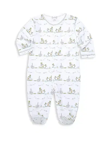 Kissy Kissy Baby Girl's Noah's Print Footie - Light Blue - Size 9 Months | Thumbnail 1 Kissy Kissy Baby Girl's Noah's Print Footie - Light Blue - Size 9 Months | Thumbnail 1