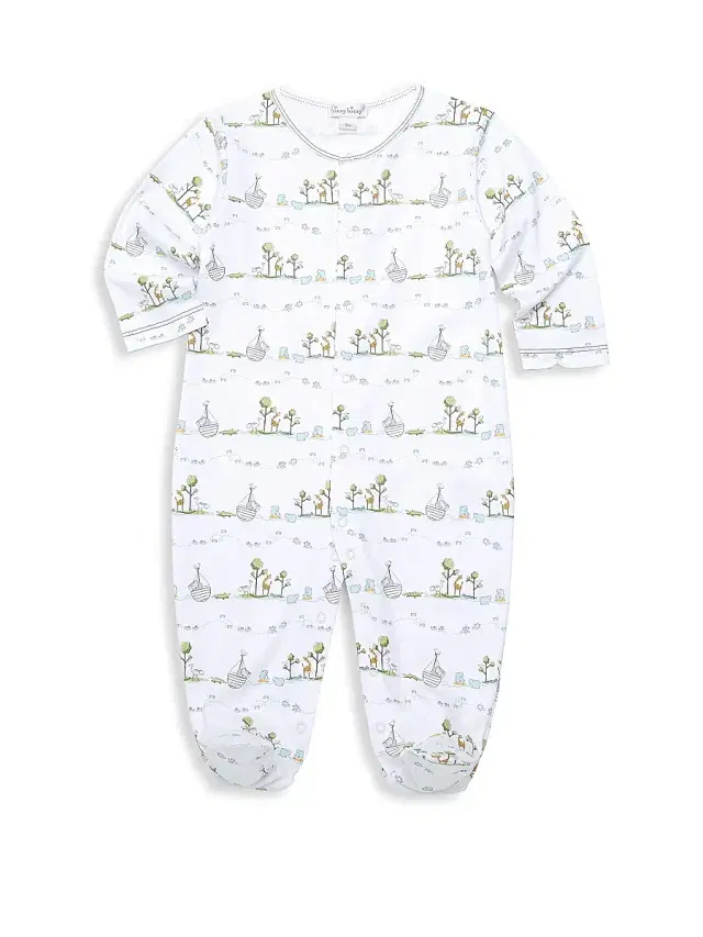 Kissy Kissy Baby Girl's Noah's Print Footie - Light Blue 9 Months