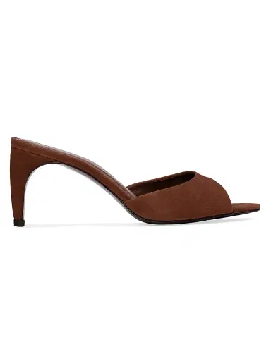 Black Suede Studio Women's Jazz 70MM Suede Mules - Brownie Suede | Thumbnail 1 Black Suede Studio Women's Jazz 70MM Suede Mules - Brownie Suede | Thumbnail 1