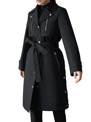 Mackage Women's Siobhan Technical Trench Coat - Black - Size XL | Thumbnail 2 Mackage Women's Siobhan Technical Trench Coat - Black - Size XL | Thumbnail 2