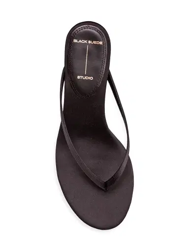Black Suede Studio Women's Tash 50MM Satin Heels - Black Satin | Thumbnail 6