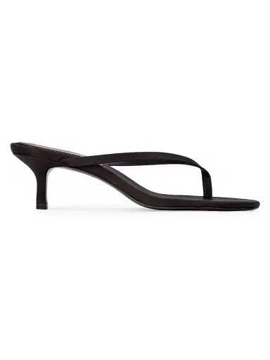 Black Suede Studio Women's Tash 50MM Satin Heels - Black Satin | Thumbnail 1