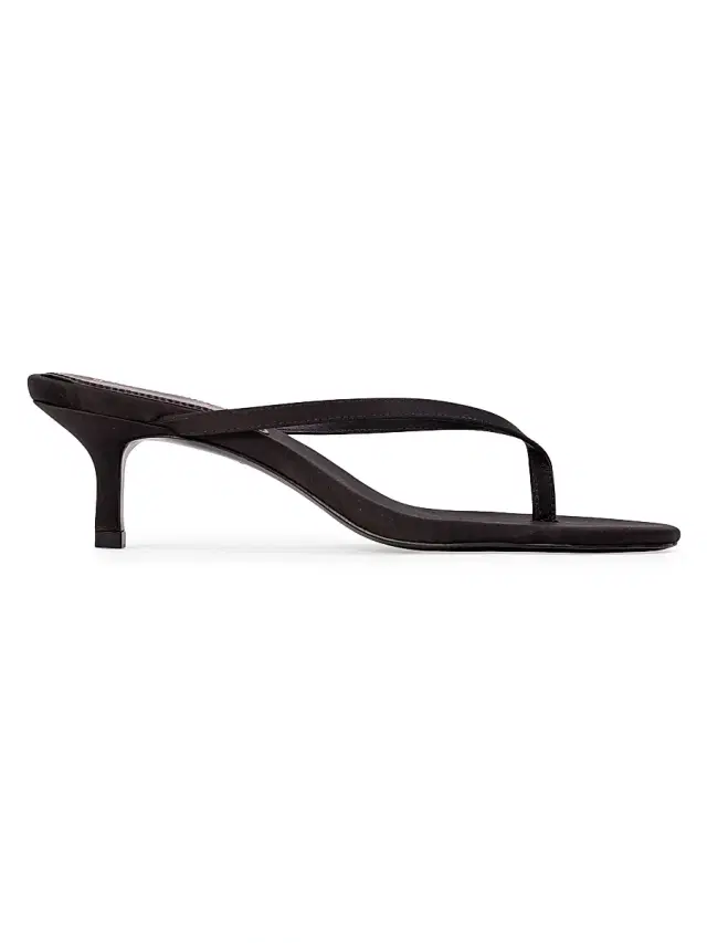 Black Suede Studio Women's Tash 50MM Satin Heels - Black Satin