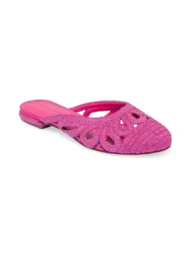 Bernardo 1946 Women's Cappadocia Raffia Mule Flats - Azalea | Thumbnail 2