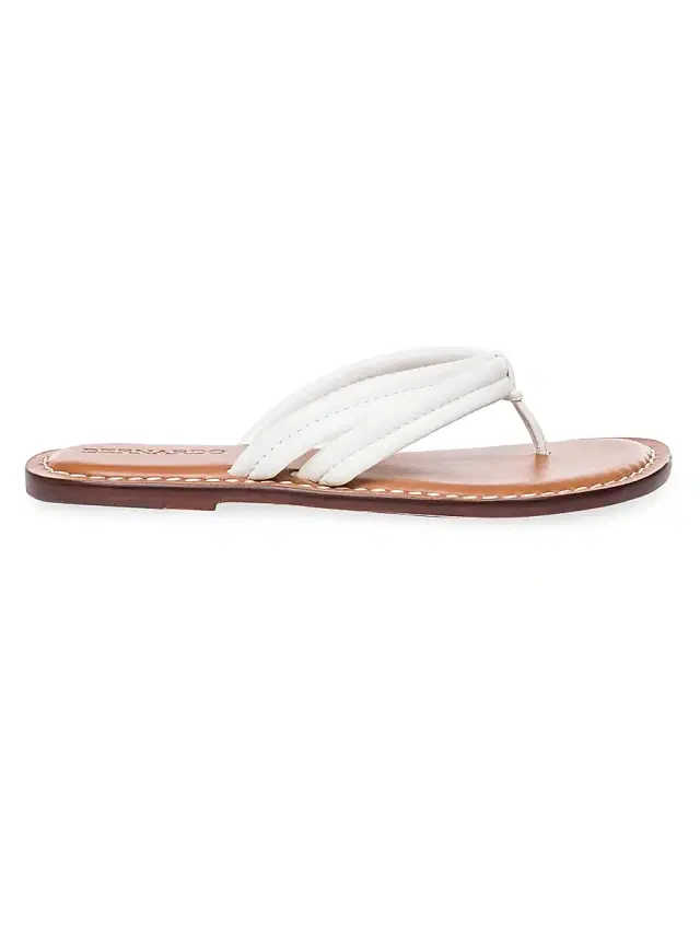 Bernardo Women's Miami Leather Thong Sandals - White