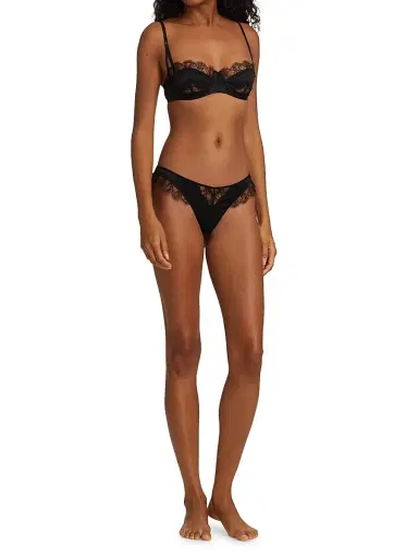 Kiki de Montparnasse Women's Lace Inset Thong - Black - Size Large | Thumbnail 2 Kiki de Montparnasse Women's Lace Inset Thong - Black - Size Large | Thumbnail 2
