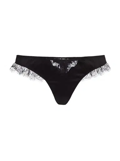 Kiki de Montparnasse Women's Lace Inset Thong - Black - Size Large | Thumbnail 1 Kiki de Montparnasse Women's Lace Inset Thong - Black - Size Large | Thumbnail 1