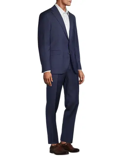 Saks Fifth Avenue Men's COLLECTION Woven Wool Suit - Navy | Thumbnail 4 Saks Fifth Avenue Men's COLLECTION Woven Wool Suit - Navy | Thumbnail 4