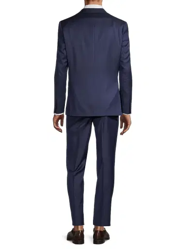 Saks Fifth Avenue Men's COLLECTION Woven Wool Suit - Navy | Thumbnail 5 Saks Fifth Avenue Men's COLLECTION Woven Wool Suit - Navy | Thumbnail 5