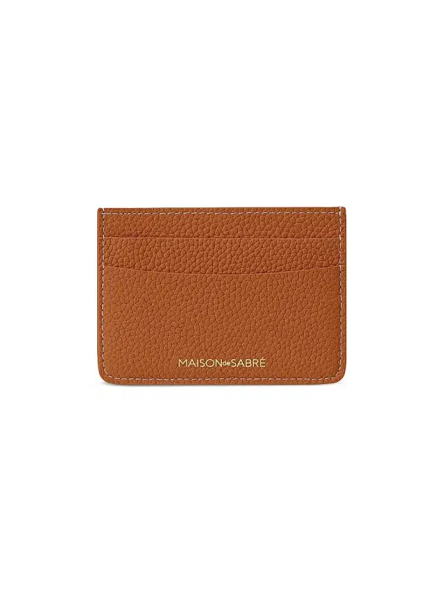 Maison de Sabre Women's Leather Card Holder - Pecan Brown
