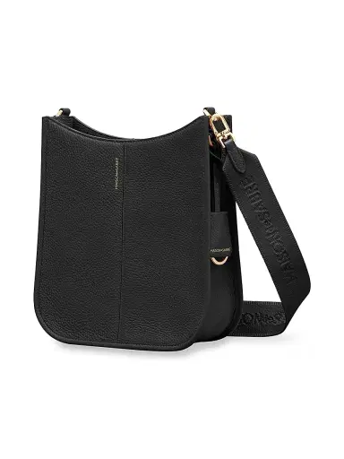 Maison de Sabre Women's Leather Saddle Bag - Black Caviar | Thumbnail 6