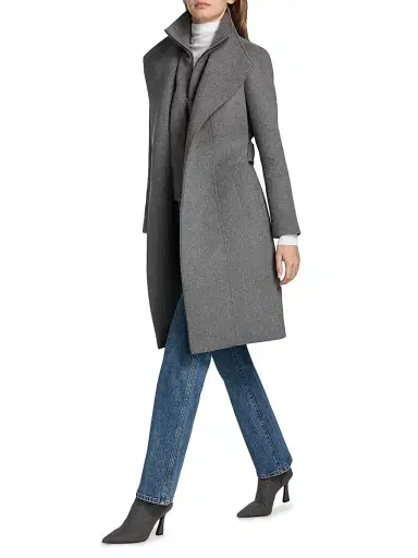 Mackage Women's Norita Belted Wool Coat - Carbon Multi - Size XL | Thumbnail 2