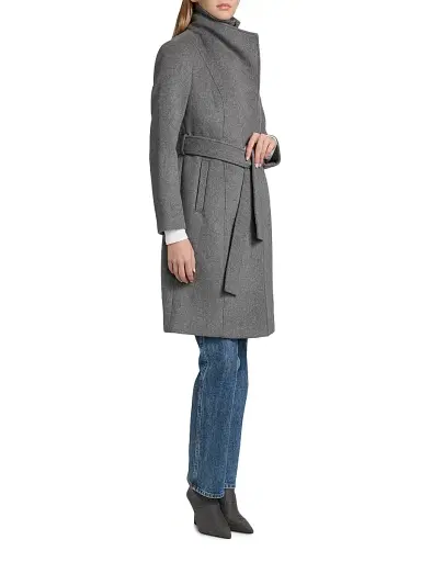 Mackage Women's Norita Belted Wool Coat - Carbon Multi - Size XL | Thumbnail 4