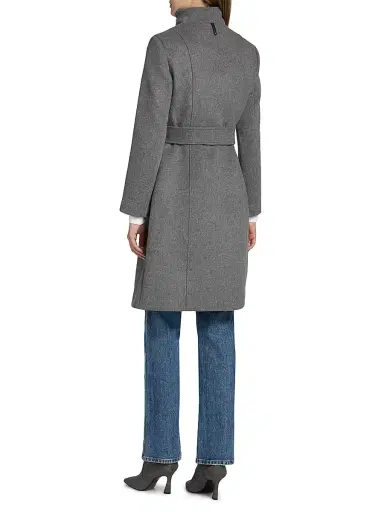 Mackage Women's Norita Belted Wool Coat - Carbon Multi - Size XL | Thumbnail 5