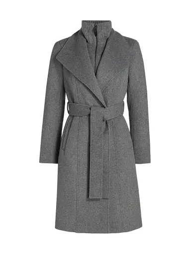 Mackage Women's Norita Belted Wool Coat - Carbon Multi - Size XL | Thumbnail 1