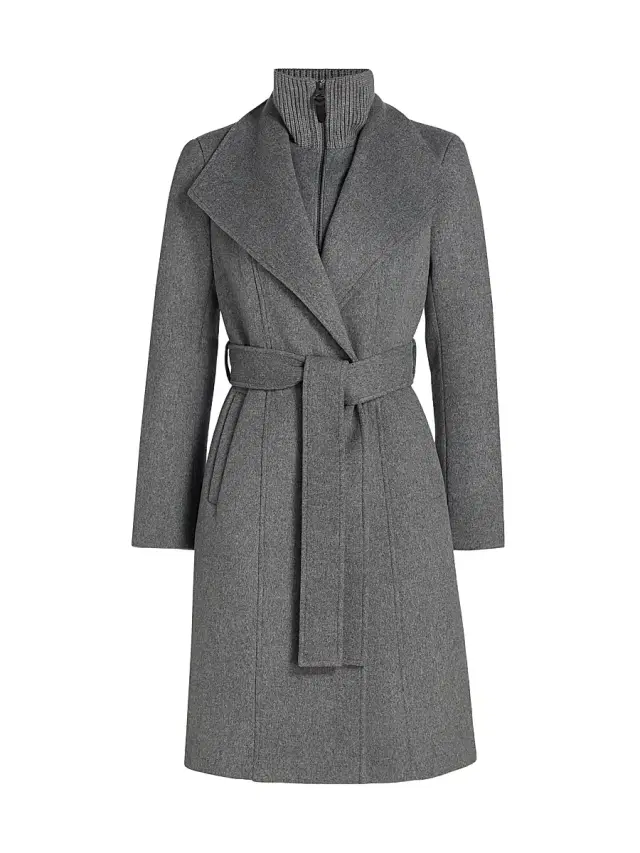 Women's Norita Belted Wool Coat - Carbon Multi