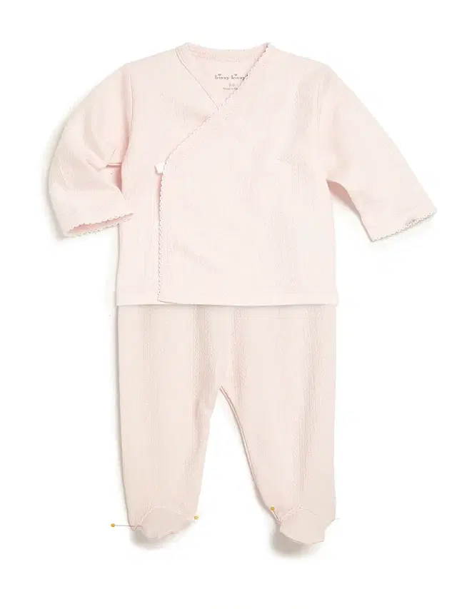 Kissy Kissy Baby's Two-Piece Crossover Tee & Footed Pants Set - Pink 3-6 Months